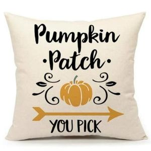 Fall Pumpkin Patch Pillow Cover 18x18 Farmhouse Rustic